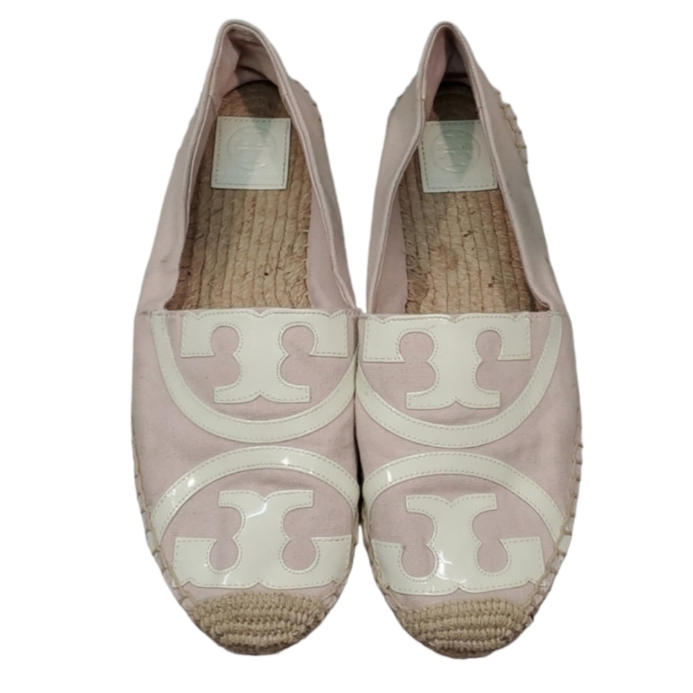 Tory Burch Womens Espadrille Big Logo Loafer Flats shoes slip on  sz 11M - Picture 2 of 15